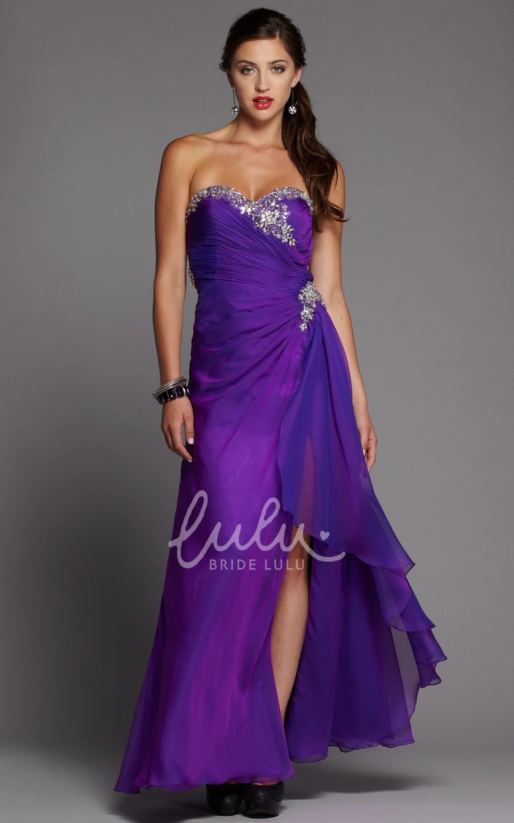 Beaded Sweetheart A-Line Formal Dress with Criss Cross Back