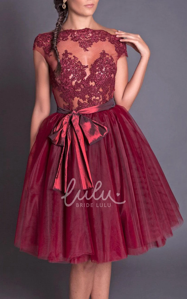 Tulle Lace and Taffeta Zipper Dress Unique Bridesmaid Dress