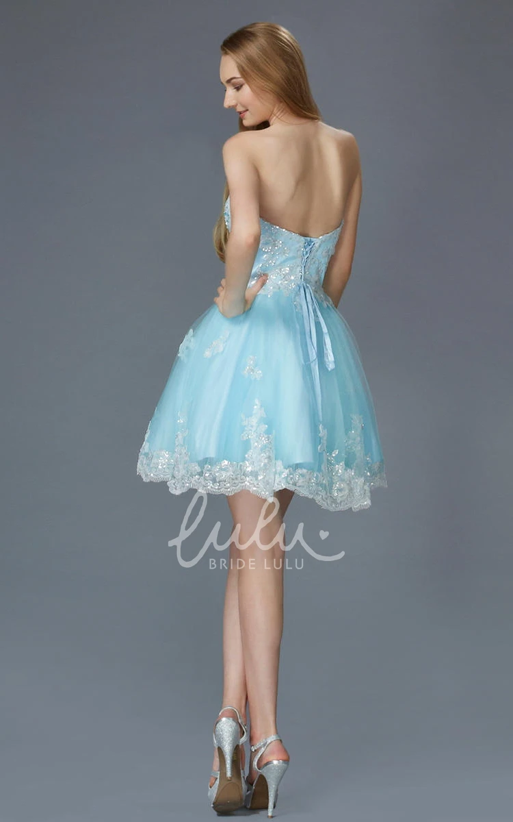 Mini Keyhole Tulle Dress with Beading and Ruffles for Women