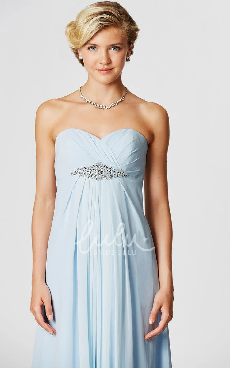 Sweetheart Empire Sleeveless Chiffon Bridesmaid Dress with Ruching