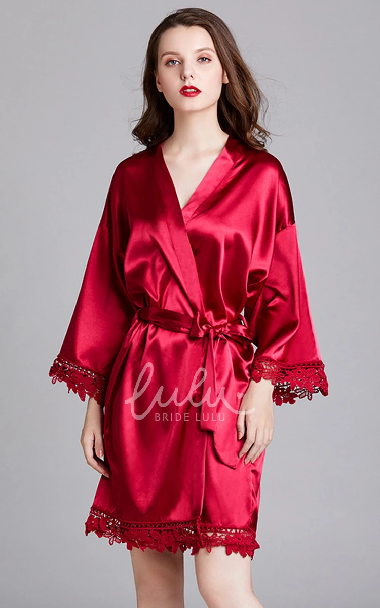 Laced Plain Bride Bridesmaid Robe