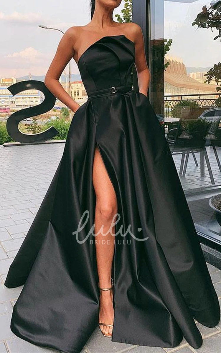 Satin A-Line Prom Dress with Split Front Sexy & Elegant