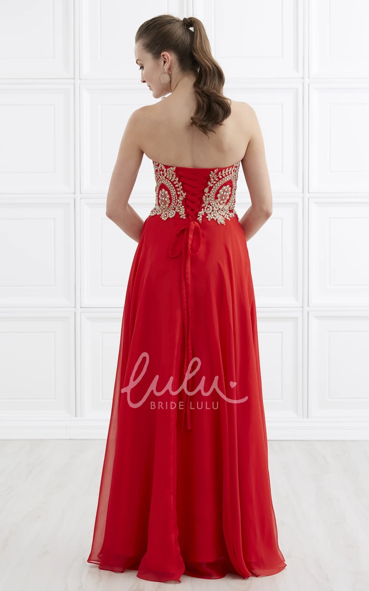 Sleeveless A-Line Sweetheart Chiffon Dress with Beading Bridesmaid Dress