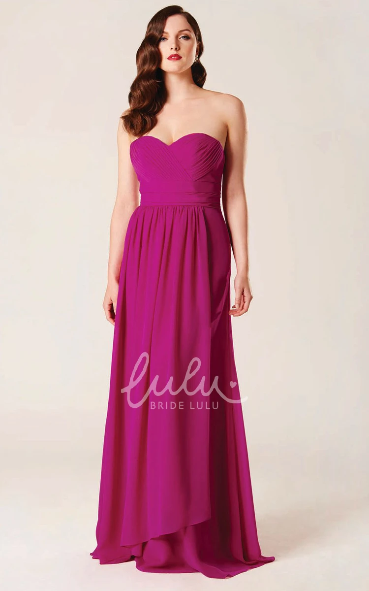 Criss-Cross Chiffon Sweetheart Bridesmaid Dress Sleeveless