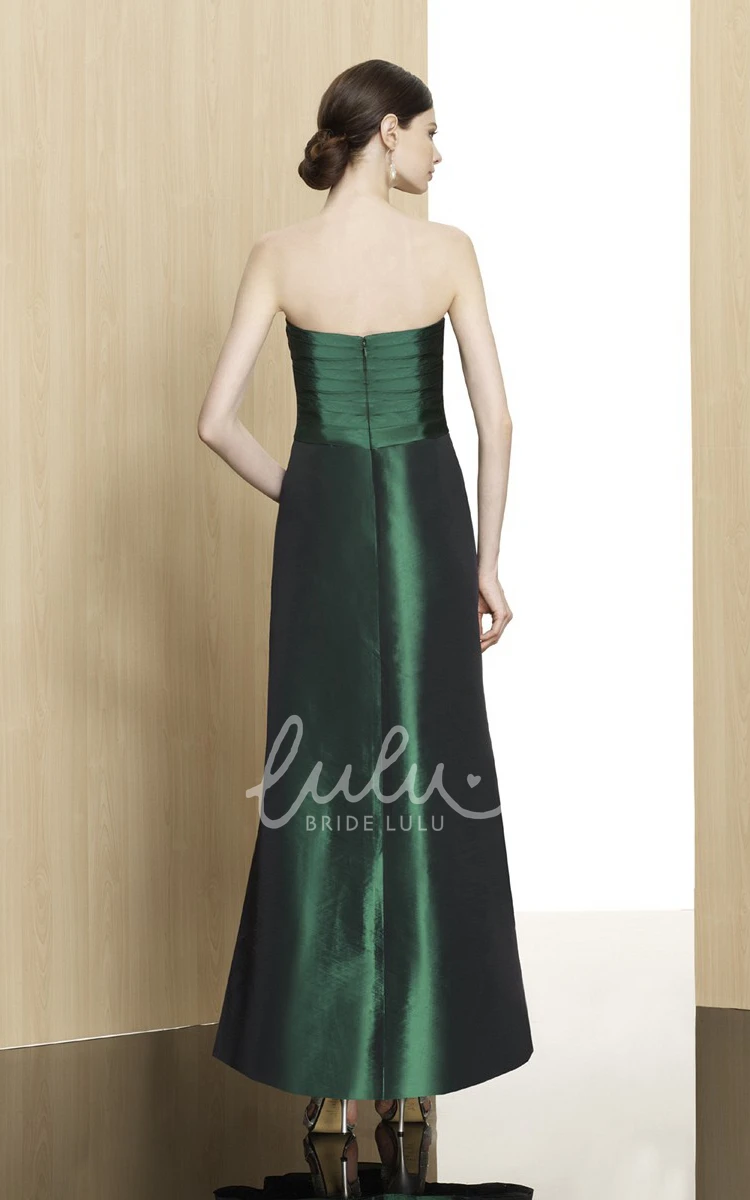 Ankle-Length Sweetheart Satin Sheath Bridesmaid Dress with Cape