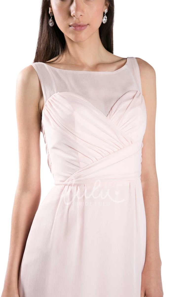 Criss-Cross Sleeveless Chiffon Bridesmaid Dress Multi-Color Short Convertible