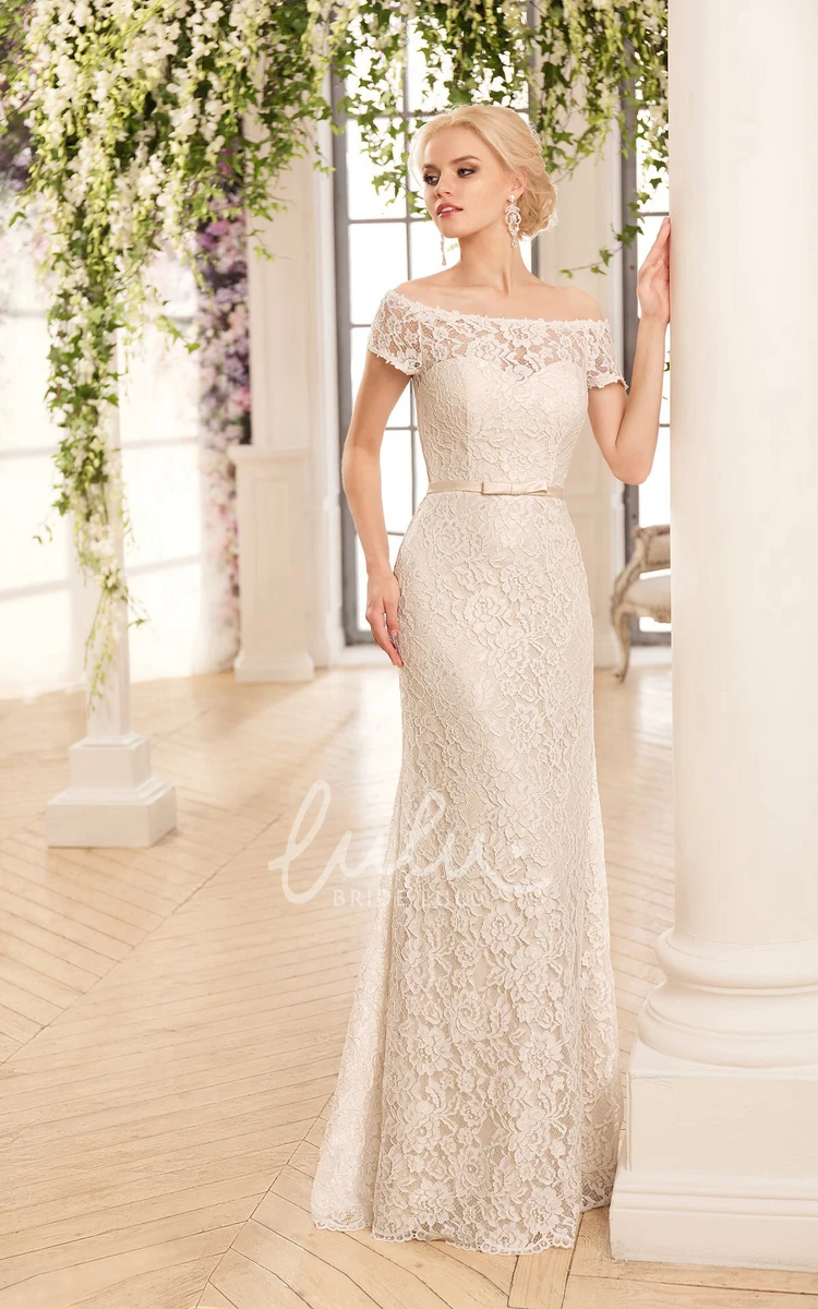 Off-The-Shoulder Illusion Lace Maxi Bridesmaid Dress