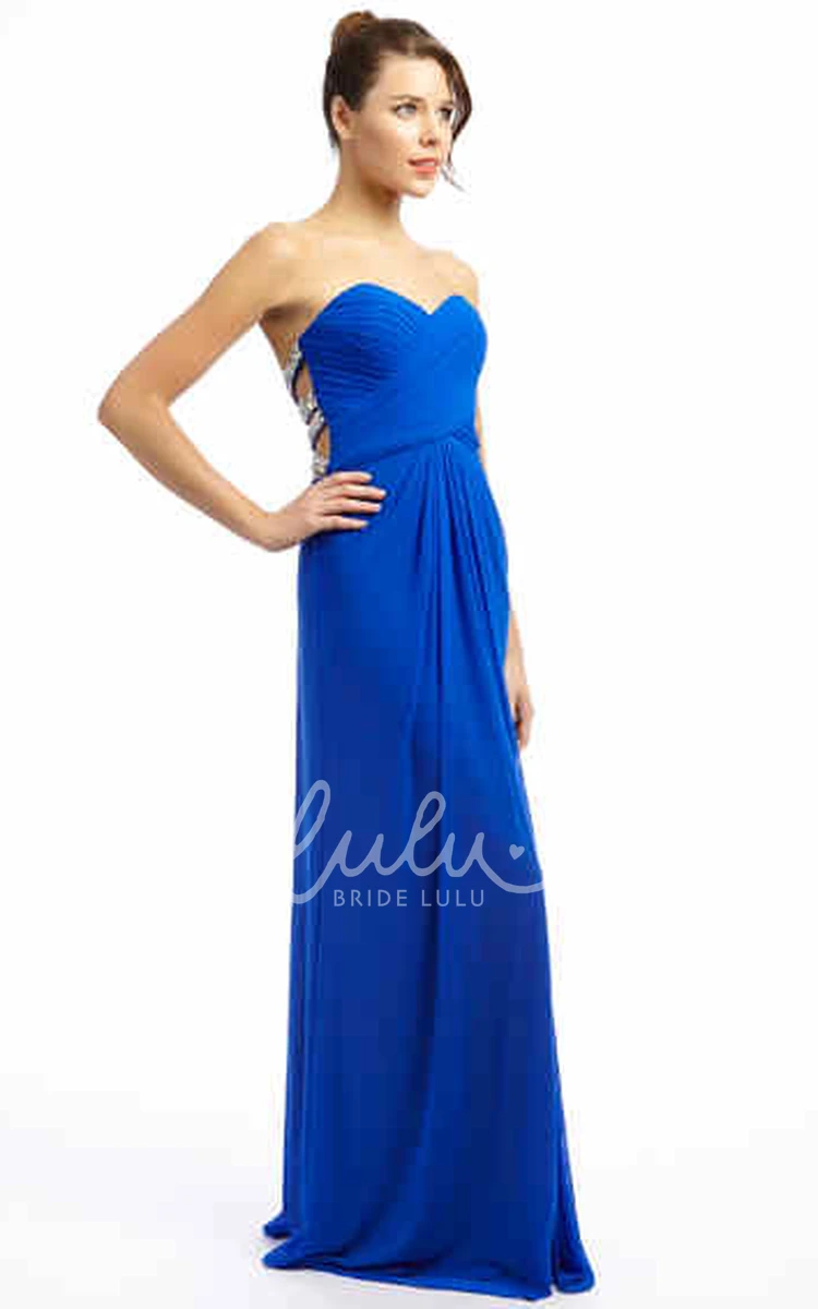 Beaded Criss-Cross Sweetheart Chiffon Prom Dress Modern Women's Evening Gown