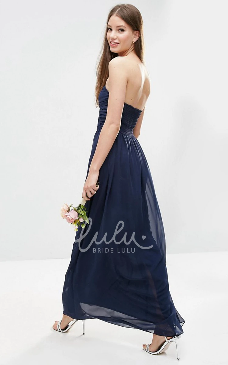 A-Line Sweetheart Chiffon Bridesmaid Dress Floor-Length Criss-Cross Classy