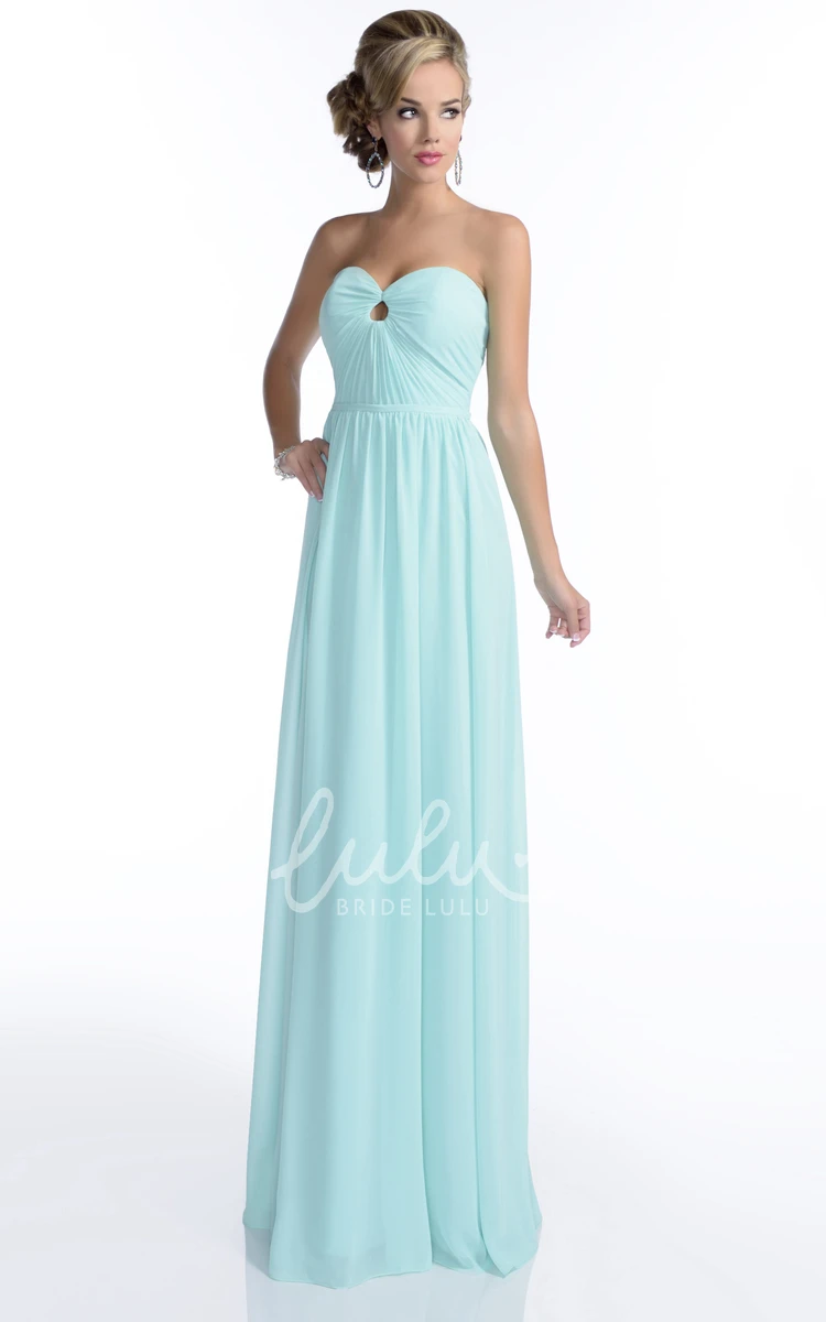 A-Line Chiffon Bridesmaid Dress with Sweetheart Neckline and Pleated Skirt