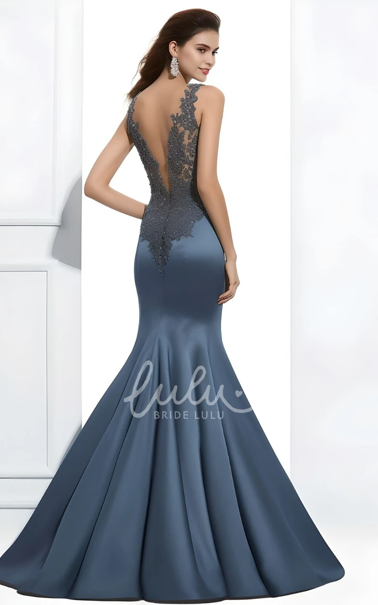 Sexy Satin Mermaid V-Neck Prom Dress 2024 Ruching Floor-length Modern