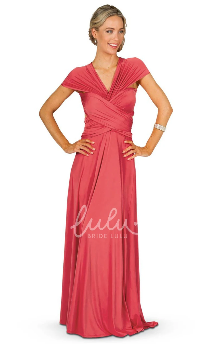 A-Line Chiffon Bridesmaid Dress with Bow Sleeveless Floor-Length Pleated