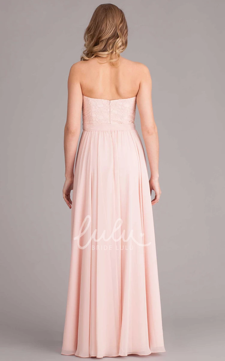 Sleeveless Chiffon Bridesmaid Dress Ribboned & Flowy