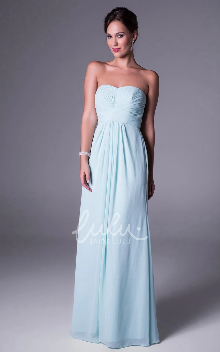 Zipper Back Sweetheart Chiffon Bridesmaid Dress with Ruching