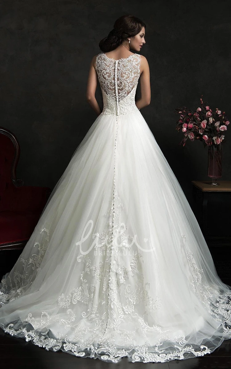 Short A-Line Lace Wedding Dress with Jewel Straps and Bell Sleeves