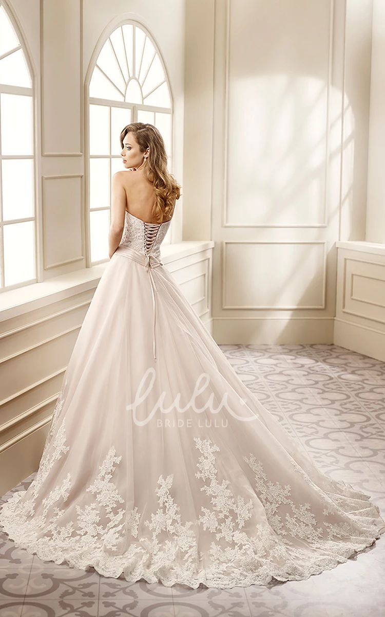 Lace Sweetheart A-Line Wedding Dress with Corset Back Elegant Bridal Gown