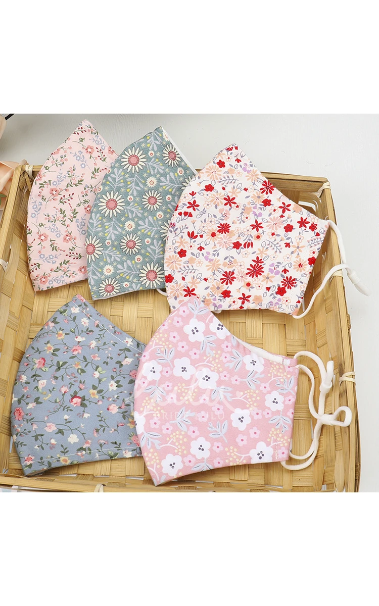 Non-medicial Floral Printed Cotton Reusable Face Mask In Multiple Colors