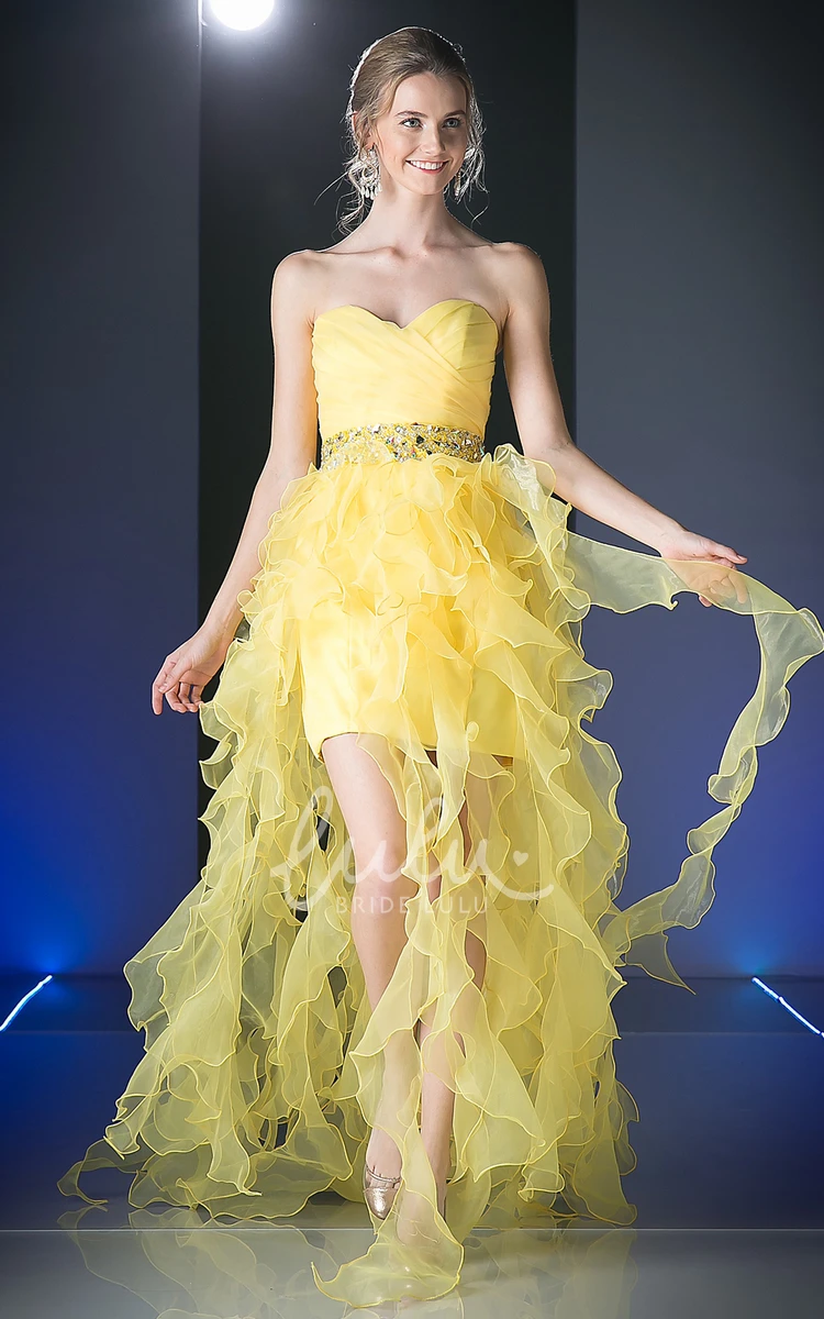 Organza Sweetheart Knee-Length Dress with Criss Cross Formal Dress