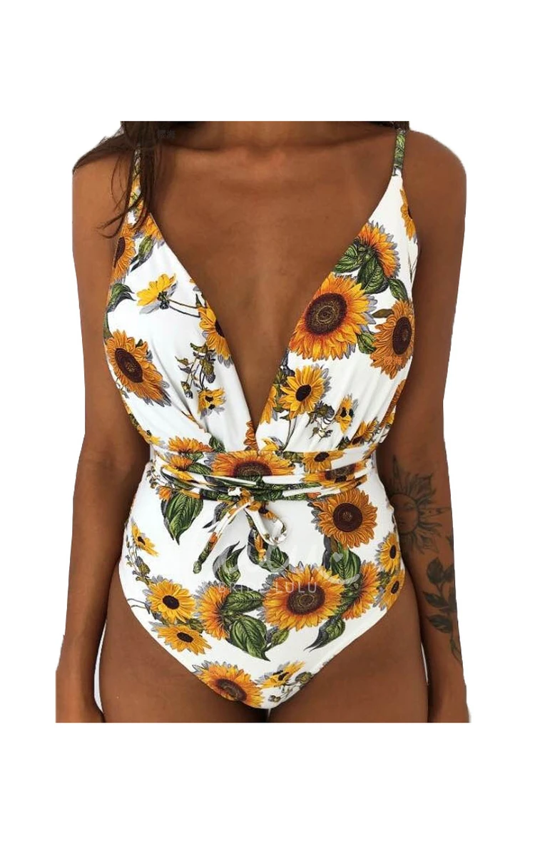 Sexy Plain/Floral/Leopard One-piece Swimsuit