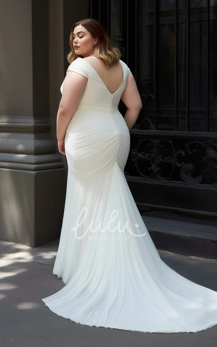 Mermaid Plus Size Chiffon Wedding Dress 2025 Ethereal Court Train