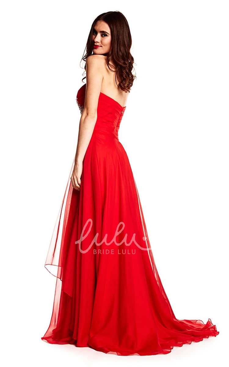 Floor-Length Sleeveless Chiffon Prom Dress with Criss-Cross Sweetheart Neckline