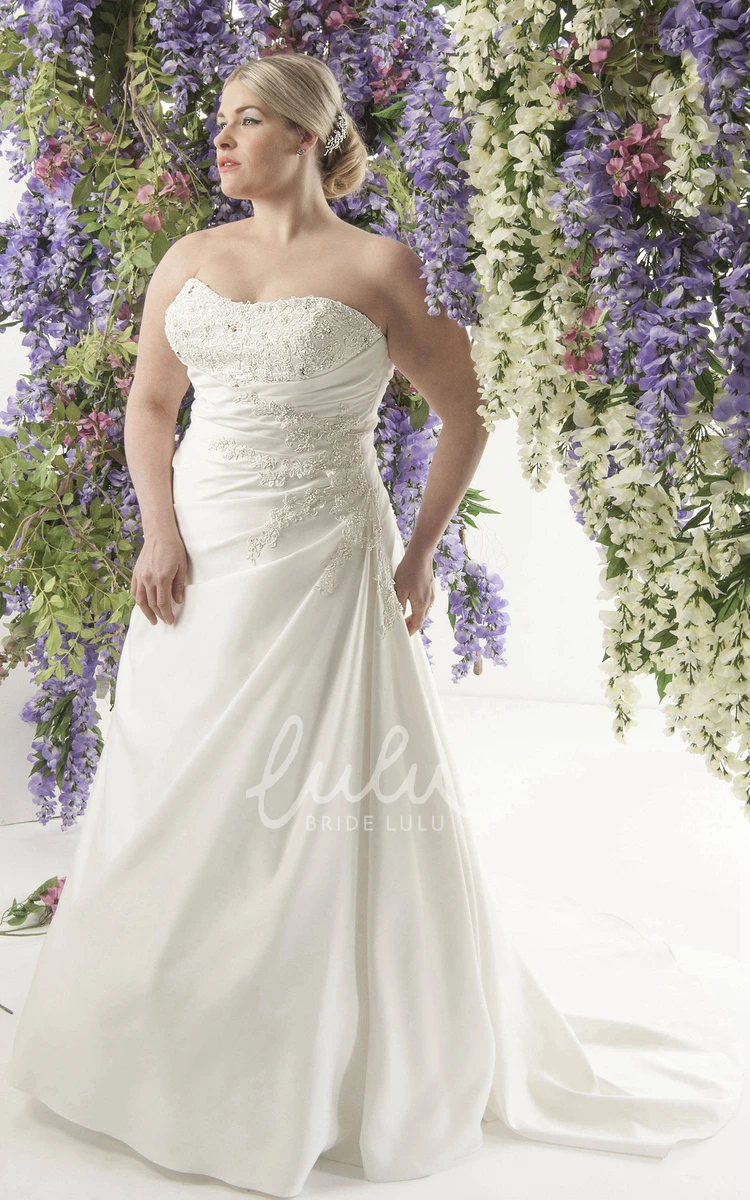 Sheath Dress with Lace Top and Side-Ruched for Wedding