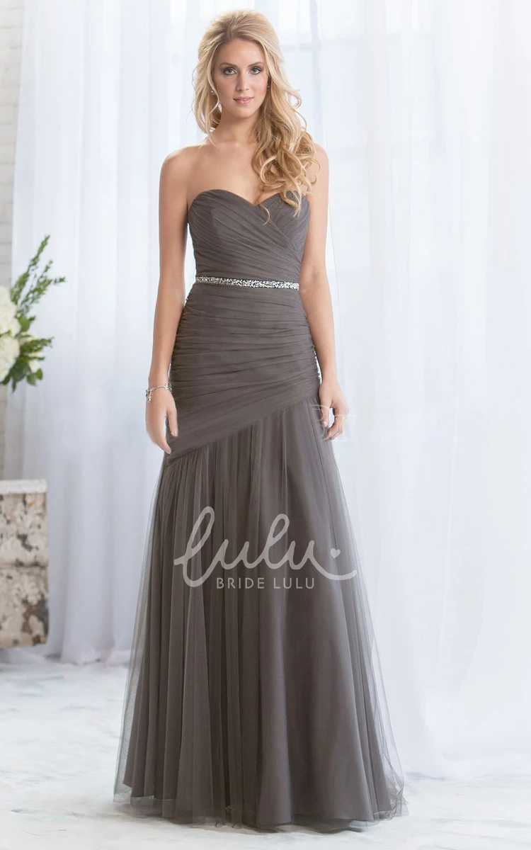 Sequin Tulle Sweetheart Bridesmaid Dress Unique Prom Dress