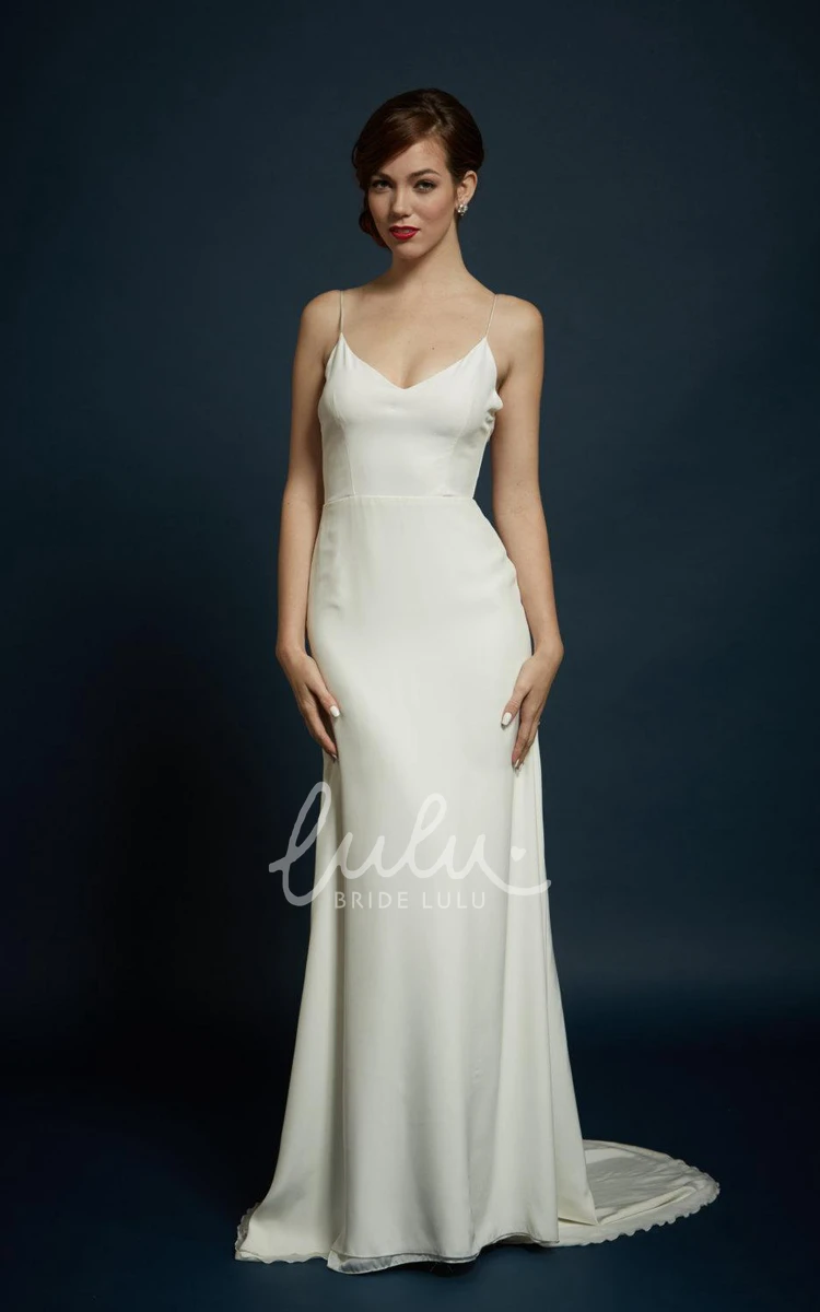 Delicate Strap Bridal Gown with Flare Carmeuse Wedding Dress