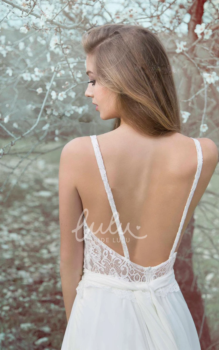 Lace Top A-Line Wedding Dress with Sleeveless Bateau Neckline