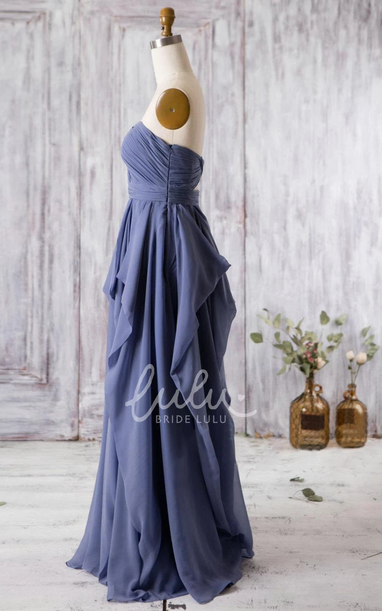 Empire Chiffon Formal Dress with Sweetheart Neckline and Ruffles