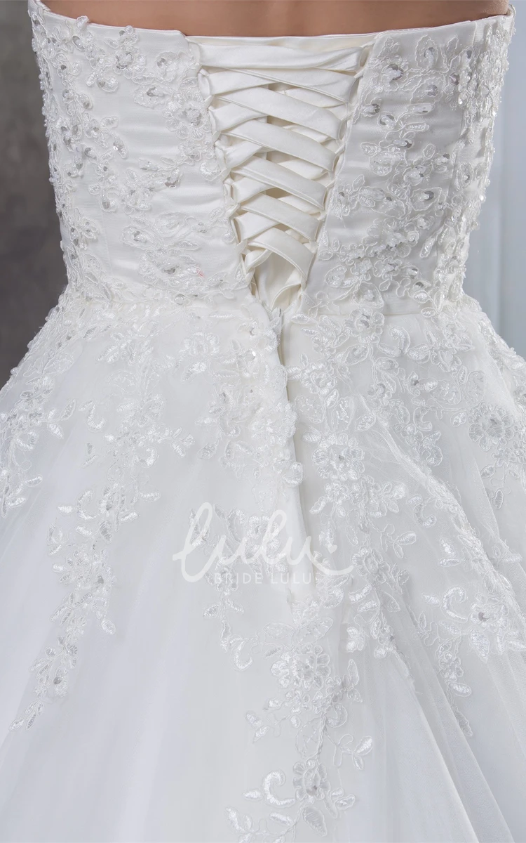 Tulle Ball Gown Wedding Dress with Appliques Sweetheart A-Line