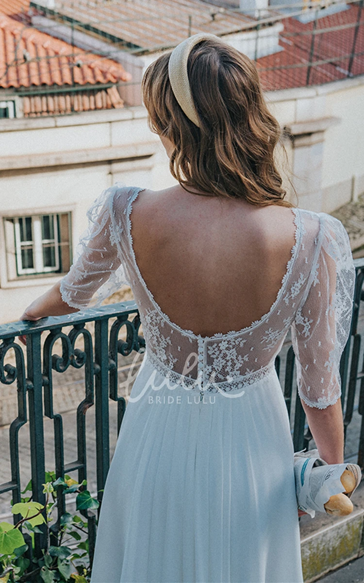 Chiffon A-Line Bridal Gown with Ruching Elegant