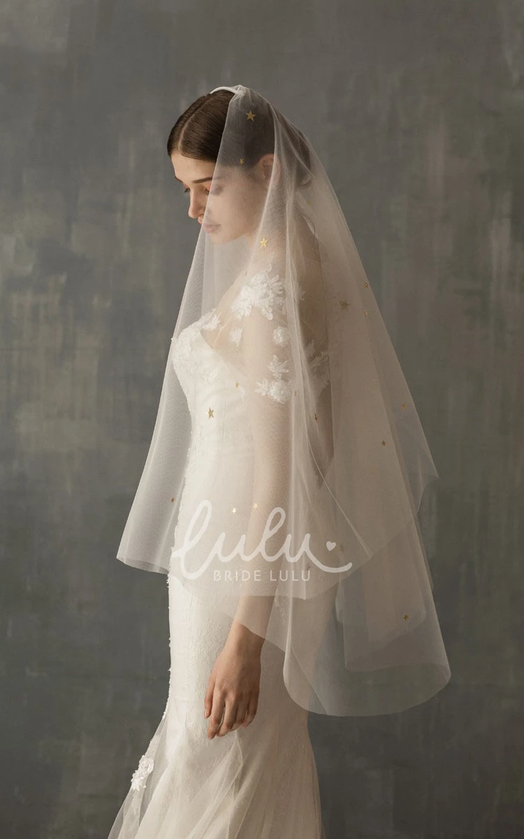 Soft Romantic Two Tier Fingertip Wedding Veil