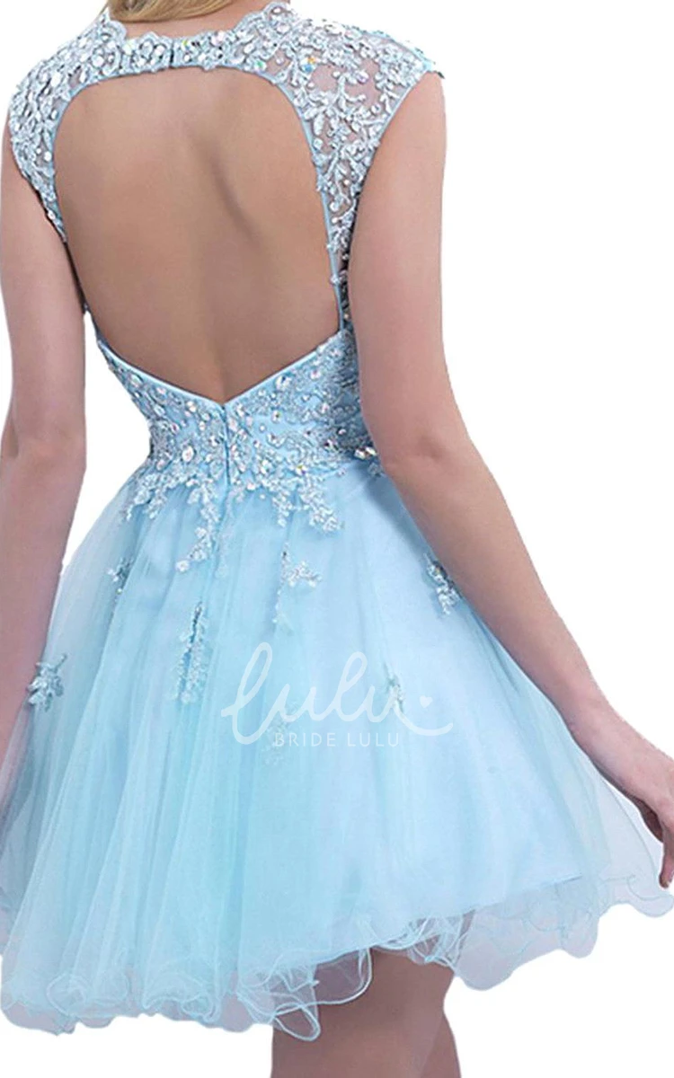 Sleeveless Lace Applique Tulle Homecoming Dress Elegant Women's Dress 2025