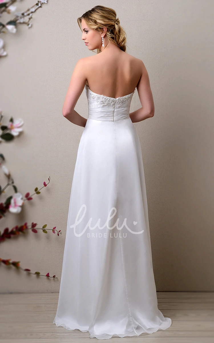 Lace Bodice A-Line Wedding Dress High-Low Sweetheart Style