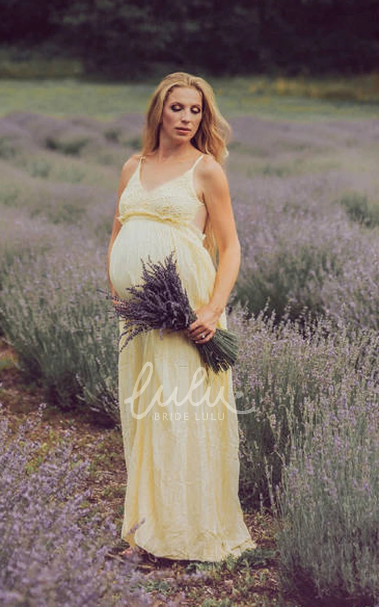 Knee-length Sleeveless A-Line Maternity Bridesmaid Dress