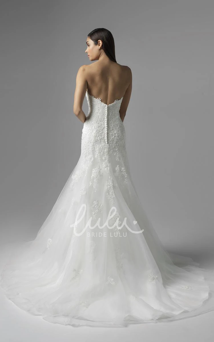 Sweetheart A-Line Tulle&Lace Wedding Dress Romantic Bridal Gown