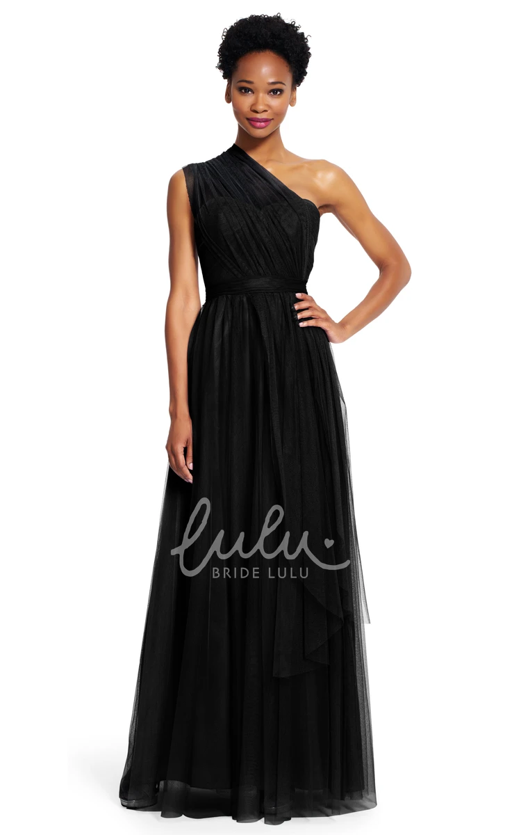 Strapless Ruched Tulle Sheath Bridesmaid Dress Classy and Chic