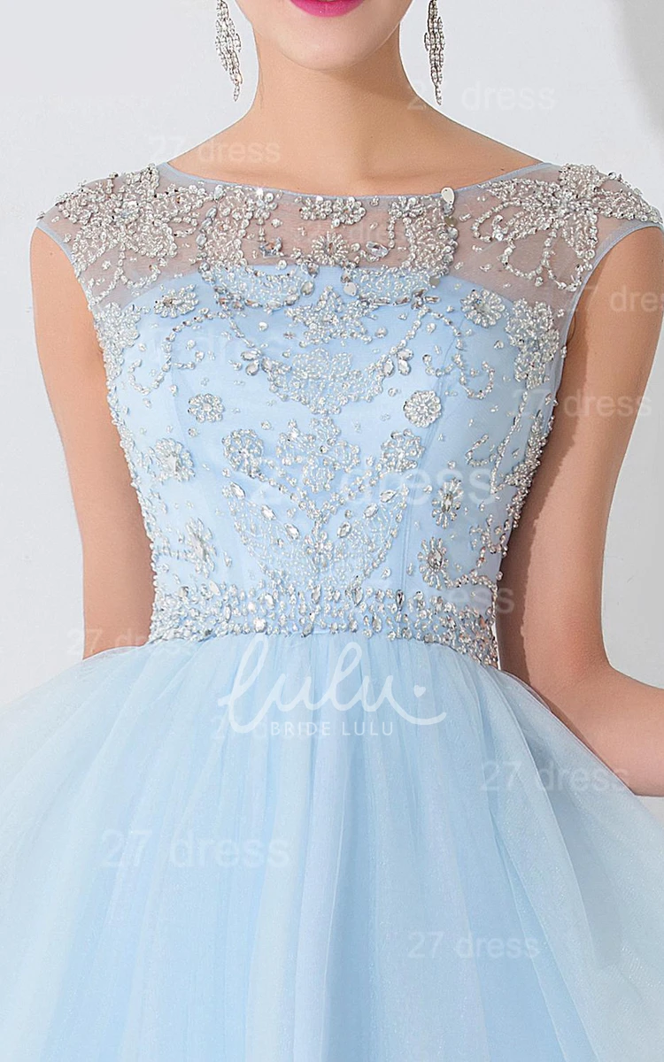 Illusion Sleeveless Cocktail Dress with Crystals Glamorous Short Prom Dress