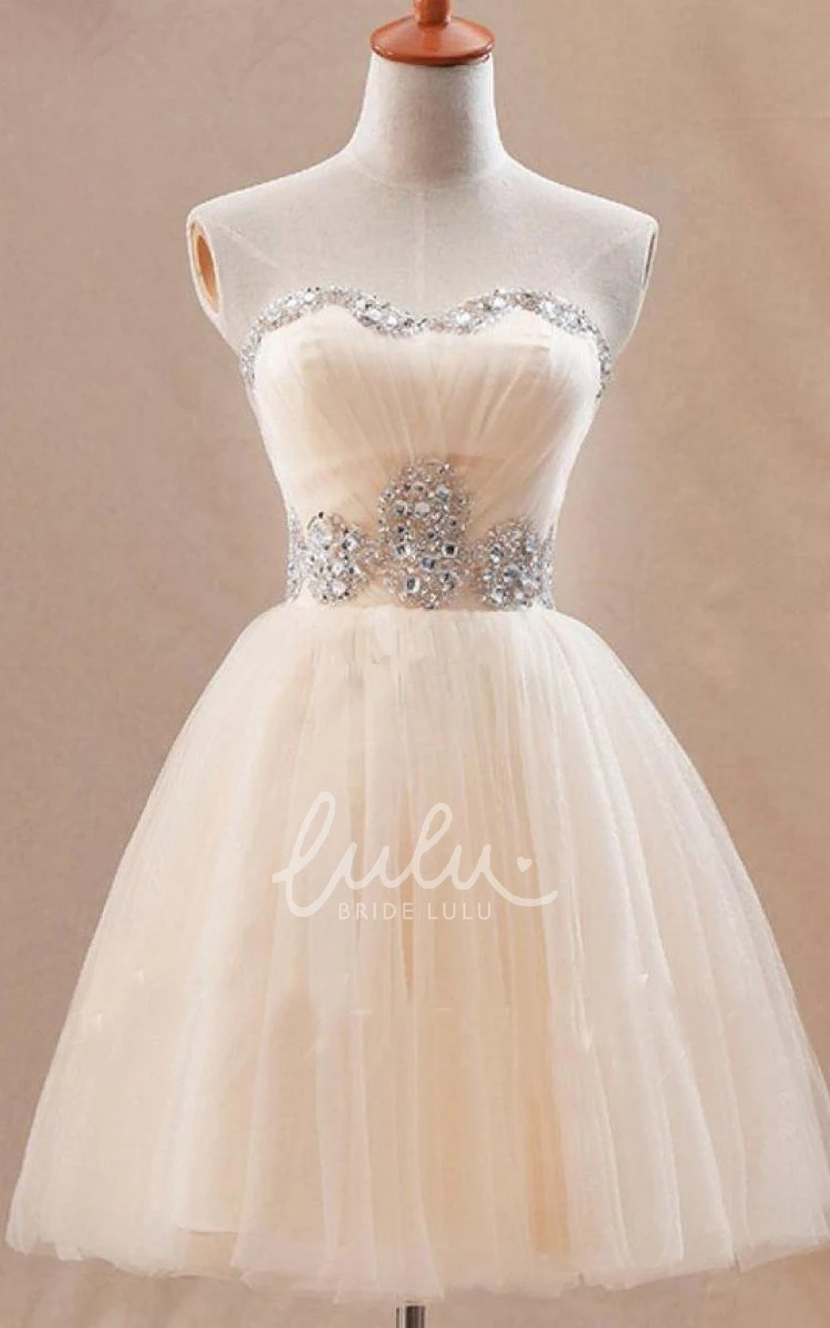 Homecoming Dress Sweetheart Tulle Skirt with Crystals