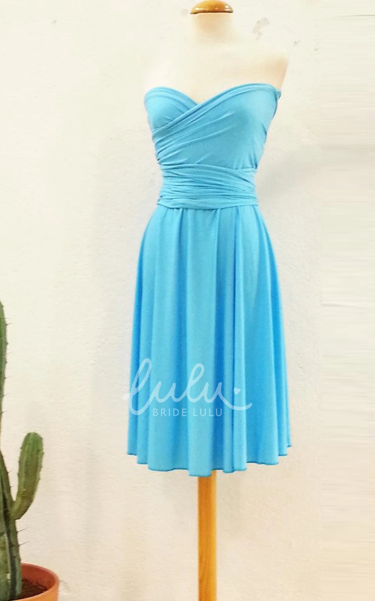 Light Blue Bridesmaid Dress Short Infinity Pool Blue Evening Dress for Bridesmaids