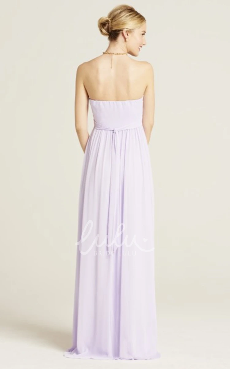 Sweetheart Empire Chiffon Bridesmaid Dress Maxi Length