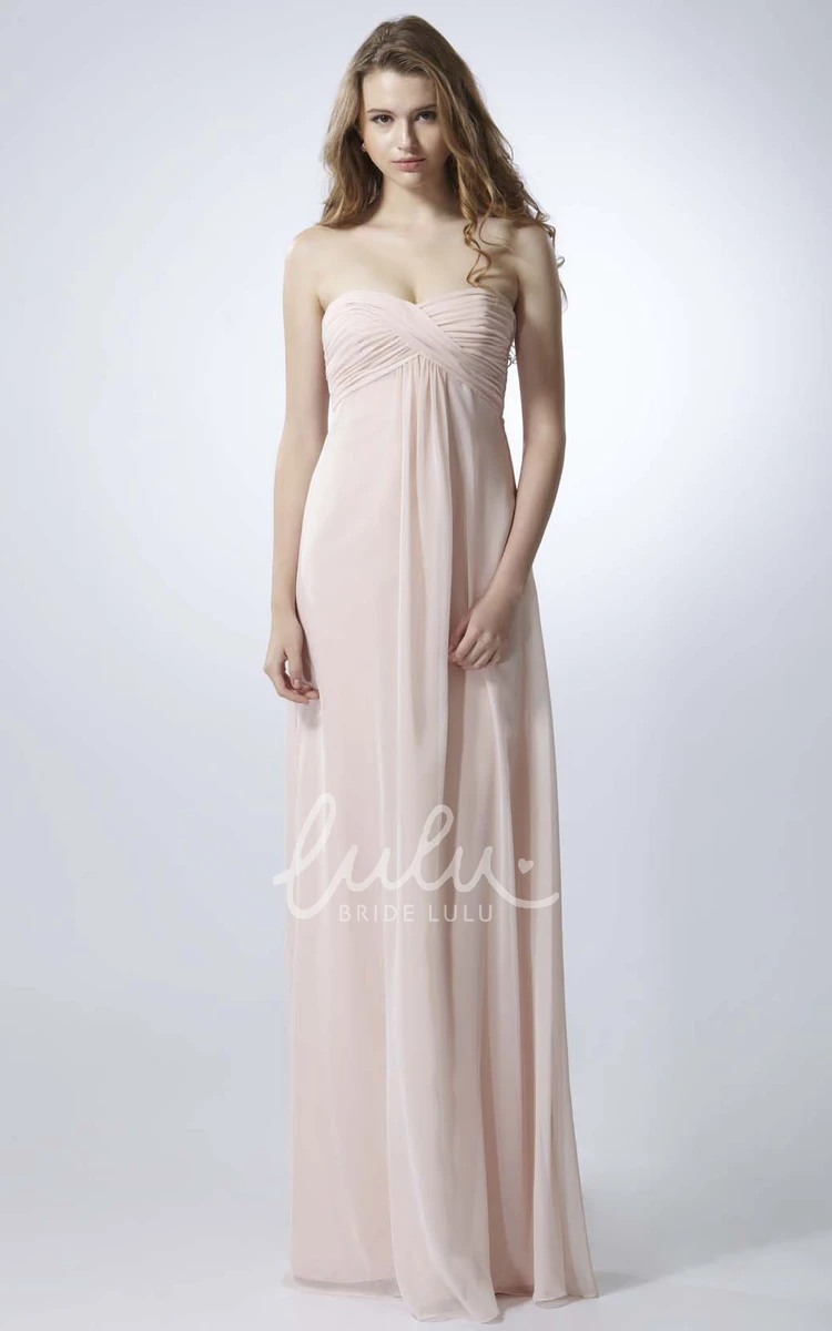 Empire Chiffon Bridesmaid Dress Sheath Sweetheart Sleeveless