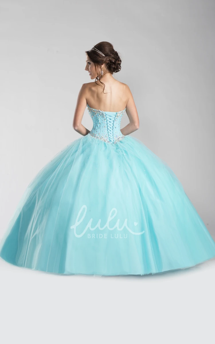 Tulle Ball Gown with Lace-Up Back and Sweetheart Neckline Formal Dress