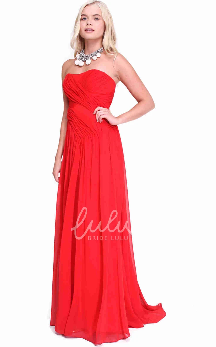 Jewel-Neck Sleeveless Chiffon Bridesmaid Dress with Ruched Detail Elegant Bridesmaid Dress