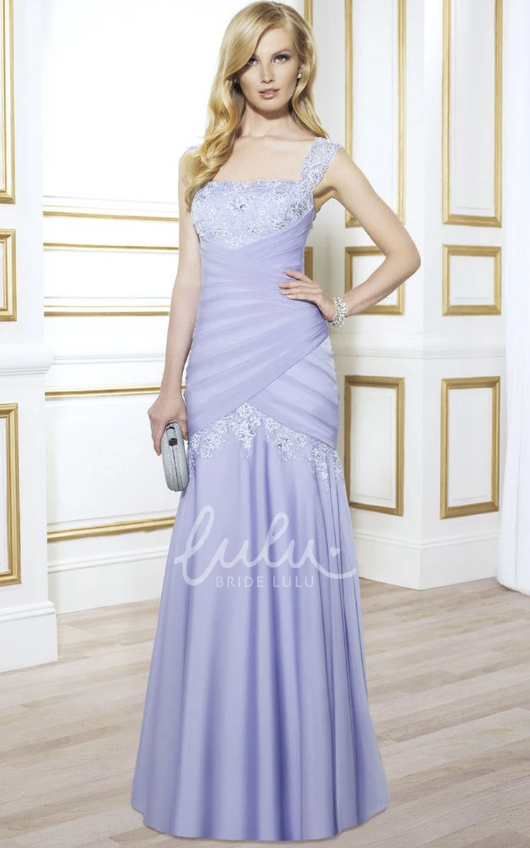 Sleeveless Satin Bridesmaid Dress With Square Neck and Low-V Back
