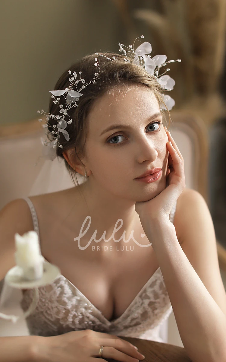 Soft Bridal Veil with Flower Headband