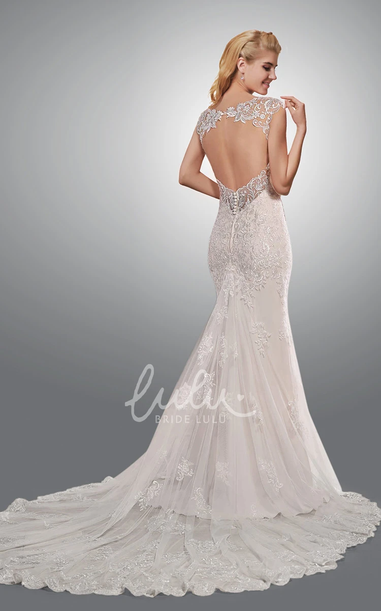 Lace Cap Sleeve Wedding Dress Exquisite and Elegant