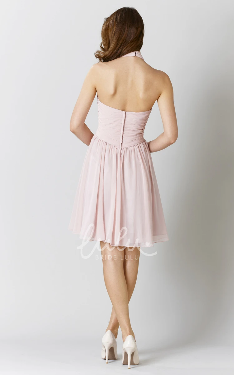 Sweetheart Criss-Cross Chiffon Bridesmaid Dress Knee-Length