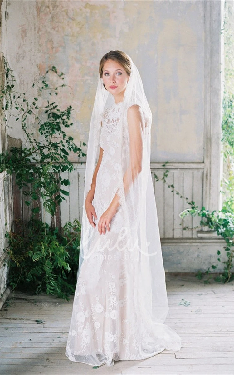 Beautiful Lace Edge Wedding Veil with Single Layer Wedding Dress